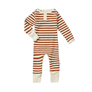 Biscuit Stripe Organic Growsuit