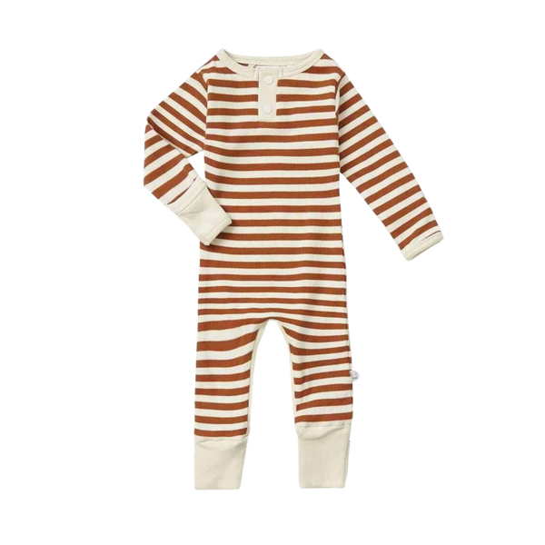 Biscuit Stripe Organic Growsuit