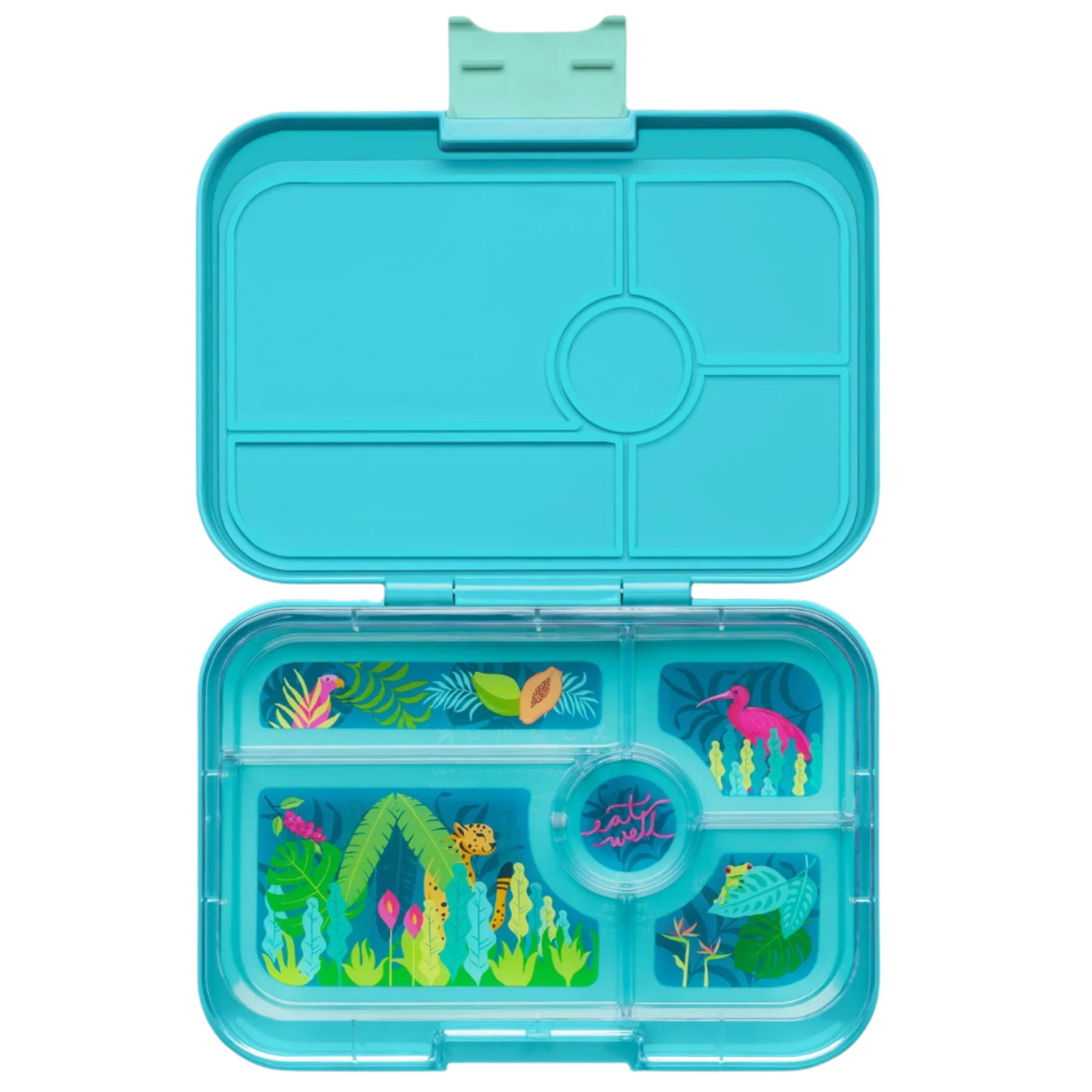 LEAKPROOF YUMBOX TAPAS BENTO LUNCH BOX - 5 COMPARTMENT - ANTIBES BLUE WITH JUNGLE TRAY