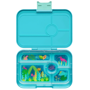 LEAKPROOF YUMBOX TAPAS BENTO LUNCH BOX - 5 COMPARTMENT - ANTIBES BLUE WITH JUNGLE TRAY