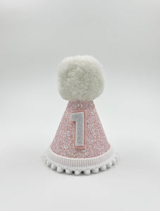 White and Pink Birthday Party Hat