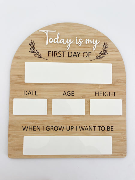 MY FIRST DAY BOARD