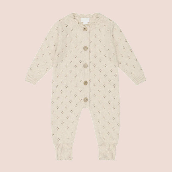 Emily Knitted Onepiece - Light Oatmeal Marle