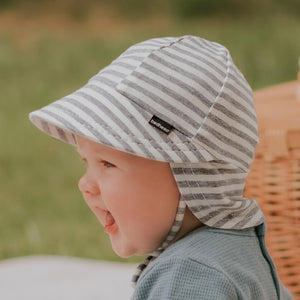 Legionnaire Flap Sun Hat - Grey Stripe