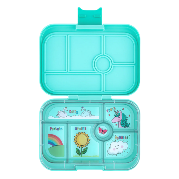 Leakproof Bento Lunch Box for Kids - Yumbox Miami Aqua (Unicorn)