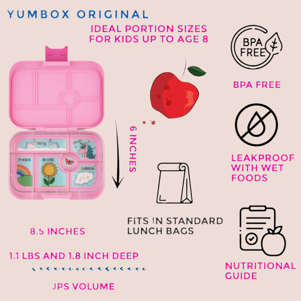 Leakproof Bento Box for Kids - Yumbox Power Pink Unicorn
