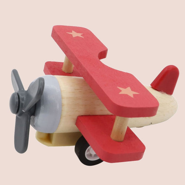 Retro Wooden Pull Back Biplane - Select