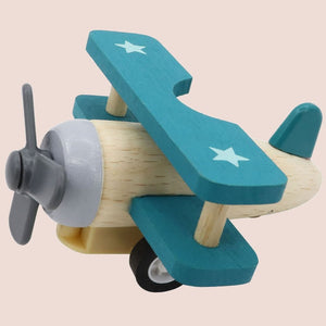 Retro Wooden Pull Back Biplane - Select