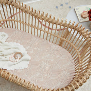 Bamboo Jersey Bassinet + Cot Fitted Sheet - Rose Connected