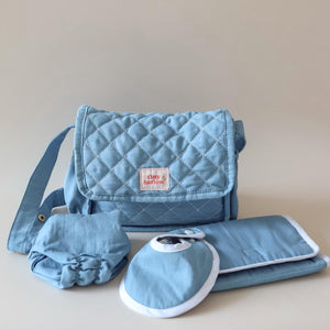 Doll's Nappy Bag Set - Denim