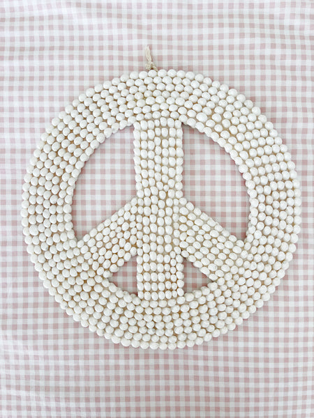 Shell Peace Sign wall hanging