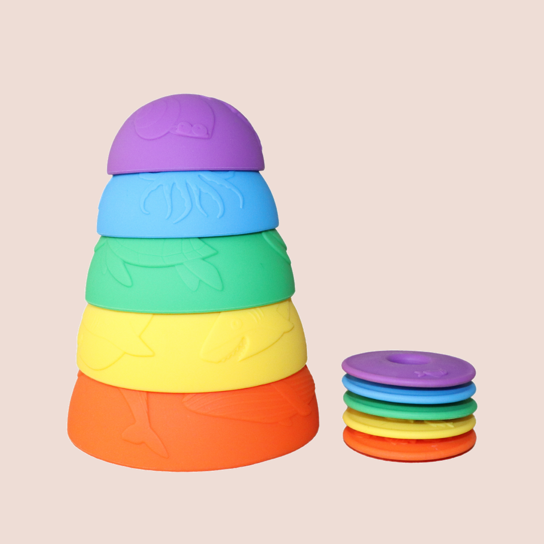 Jellystone Ocean Stacking Cups - Rainbow Bright Jellystone Ocean Stacking Cups - Rainbow Bright